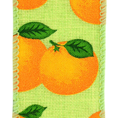 Oranges Faux Linen Wired Ribbon, 1-1/2-inch, 10-yard