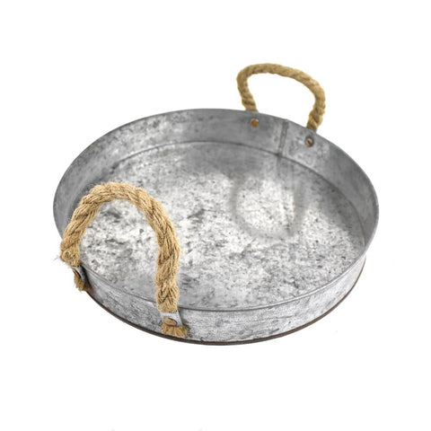 Galvanized Rounded Tray, 10-1/2-Inch