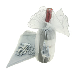 Organza Wine Bottle Wrap with Cord Tassel, 6-Count, 28-Inch