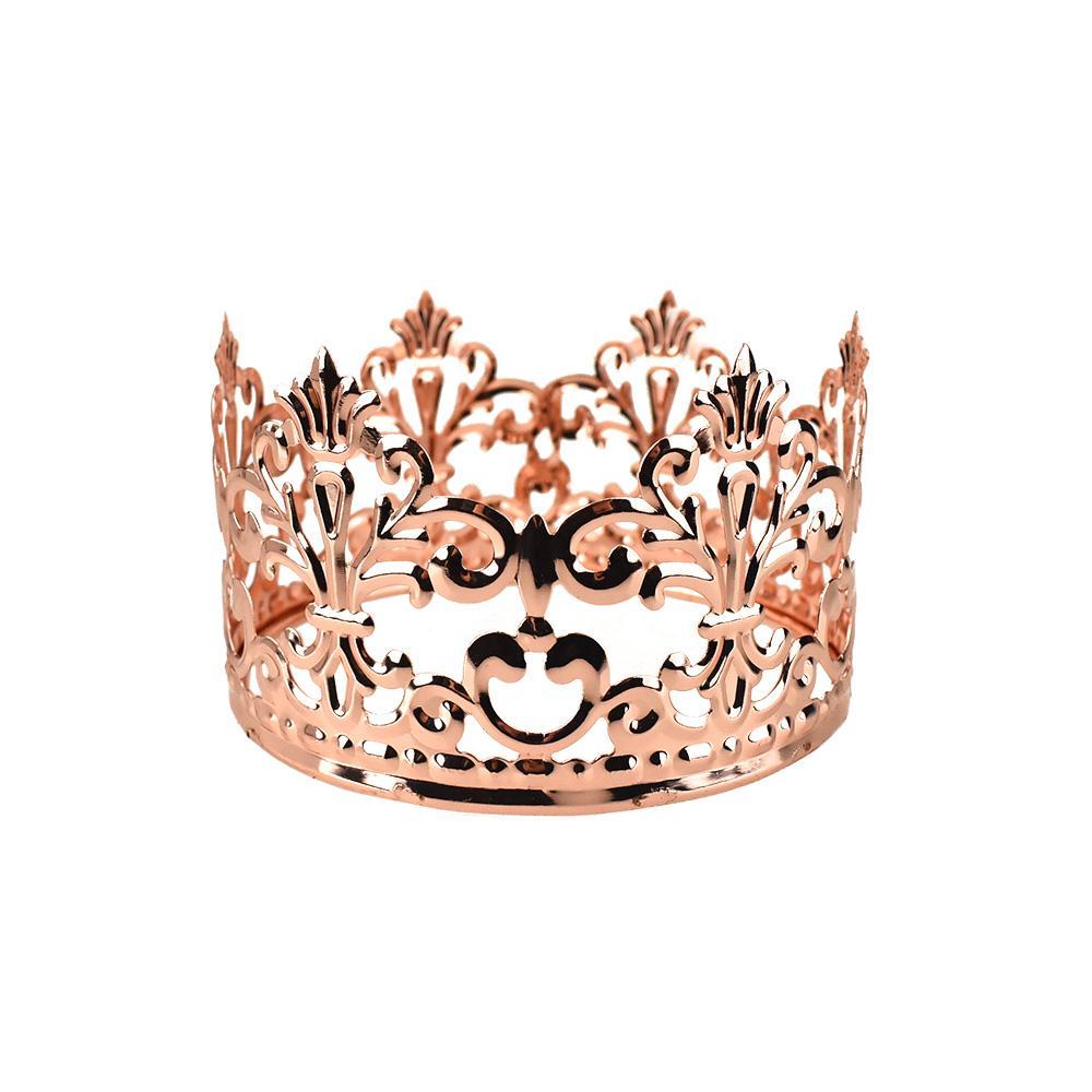 Metal Crown Cake Topper Decoration, Rose Gold, 3-7/8-Inch