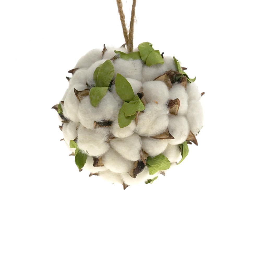 Hanging Wild Cotton Flower Ball, White, 4-1/2-Inch