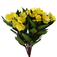Artificial New Guinea Impatiens Spray, 13-1/2-Inch