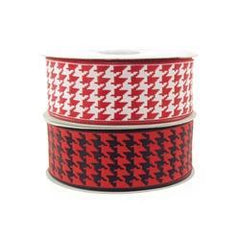 Houndstooth Grosgrain Wired Ribbon, 1-1/2-Inch, 10-Yard