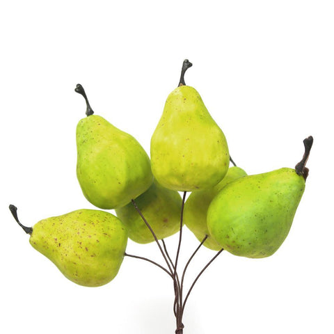 Artificial Decorative Mini Pear Bundle, 2-Inch, 6-Count