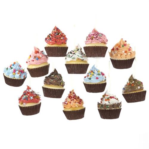 Cupcake with Frosting Foam Ornaments, 2-3/4-Inch, 12-Piece