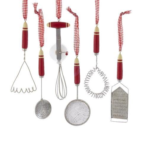 Assorted Kitchen Tools Resin Ornaments, 5-1/2-Inch, 6-Piece