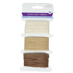 Paper Raffia Ribbon Craft Medley, 1/4-Inch,  8-Yard, 3-Piece