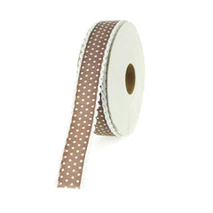 Polka Dot Picot-edge Polyester Ribbon, 7/8-Inch, 25 Yards