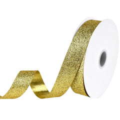 Nylon Metallic Glitter Ribbon, 7/8-inch, 25-yard