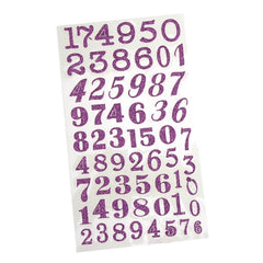 Glitter Number Stickers Three Styles, 3/4-inch, 60-count