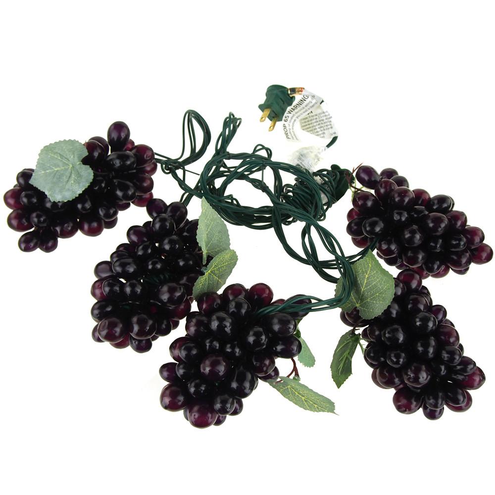 Plastic Grapes Chirstmas String Lights, Wine, 8-Inch, 100 LED
