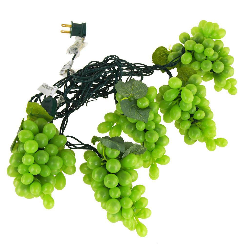 Plastic Grapes Christmas String Lights, Green, 8-Inch, 100 LED