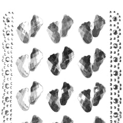 Baby Footprint Rhinestone Stickers, 7/8-Inch, 20-Count