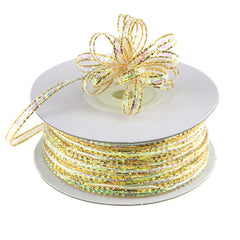 Iridescent Pull Bow Christmas Ribbon, 1/8-Inch, 50 Yards