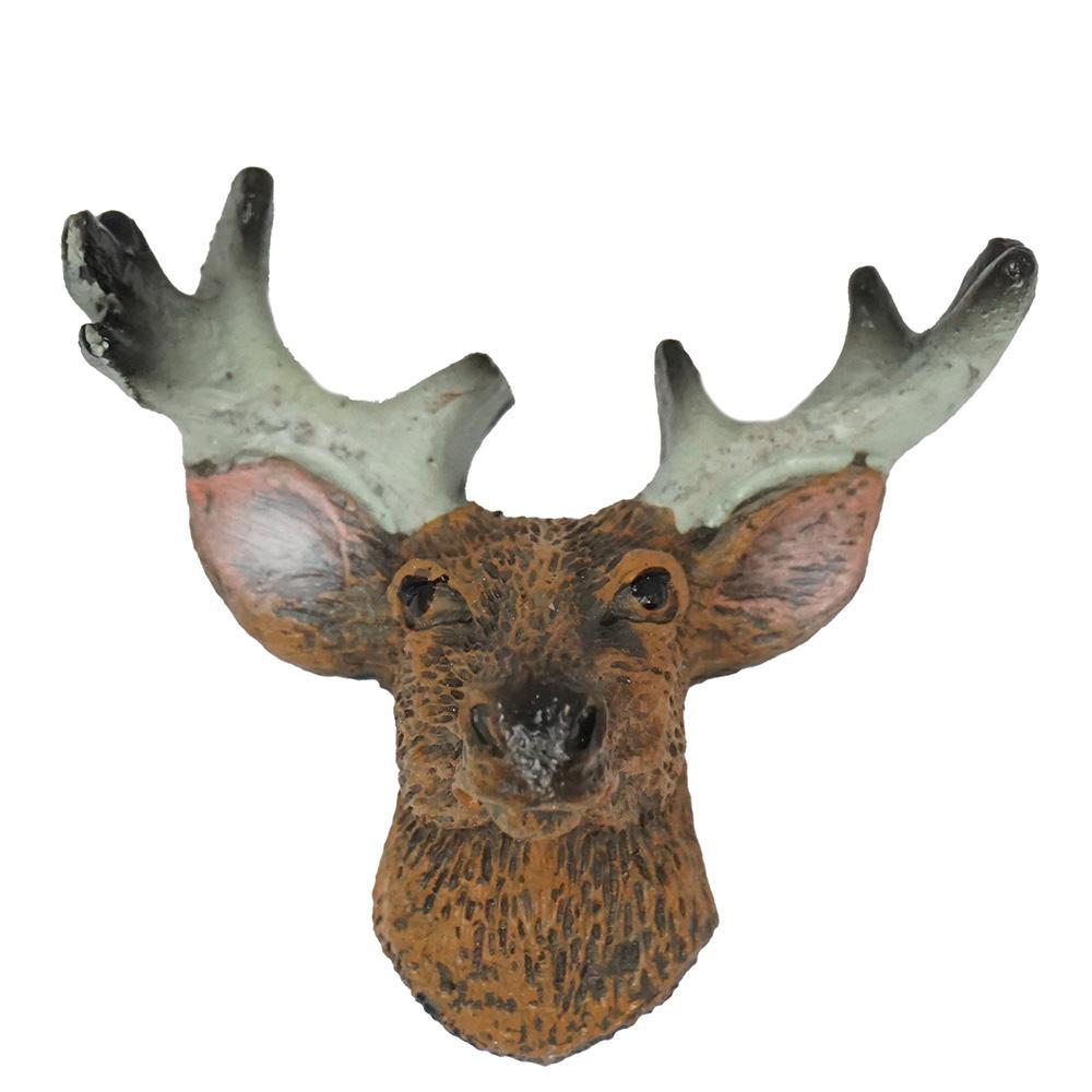 Mini Mounted Deer Head Figurine, Brown, 1-3/4-Inch