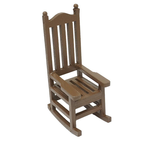 Mini Rocking Chair Wood Figurine, Brown, 2-Inch