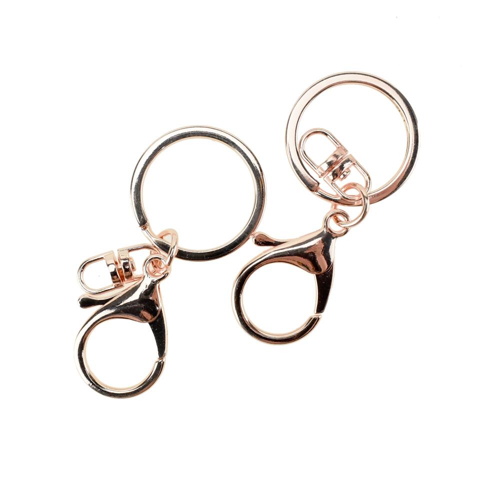 Key Ring Craft Clips, Rose Gold, 2-1/2-Inch, 2-Piece