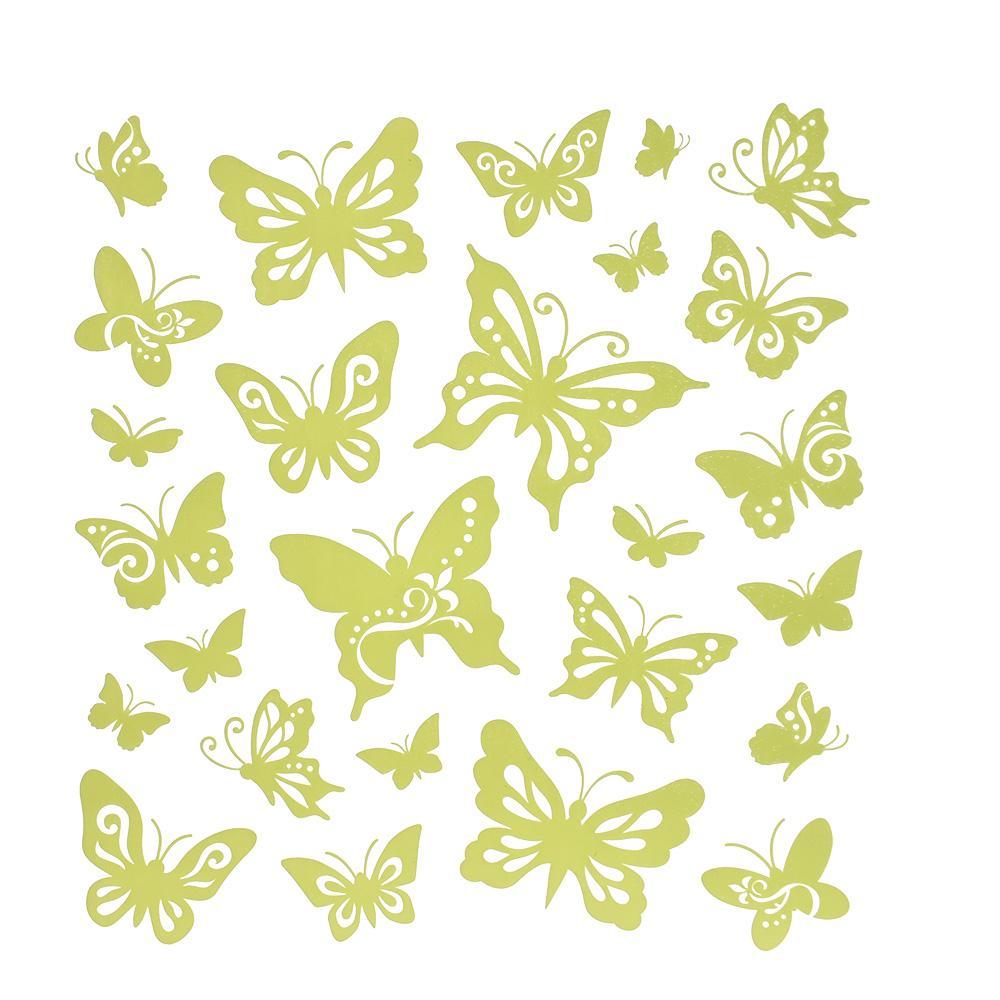 Glow In The Dark Butterfly Stickers, 26-Piece