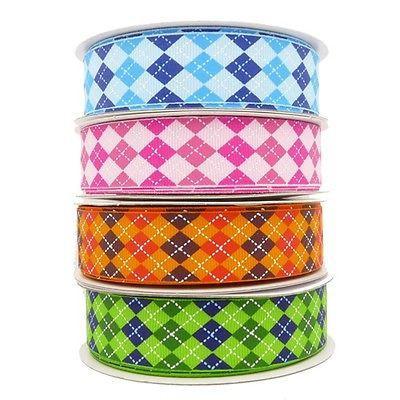 Argyle Grosgrain Ribbon, 7/8-Inch, 10 Yards