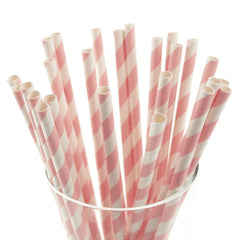 Candy Striped Paper Straws, 7-3/4-inch, 25-Piece