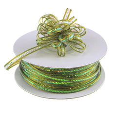 Iridescent Pull Bow Christmas Ribbon, 1/8-Inch, 50 Yards