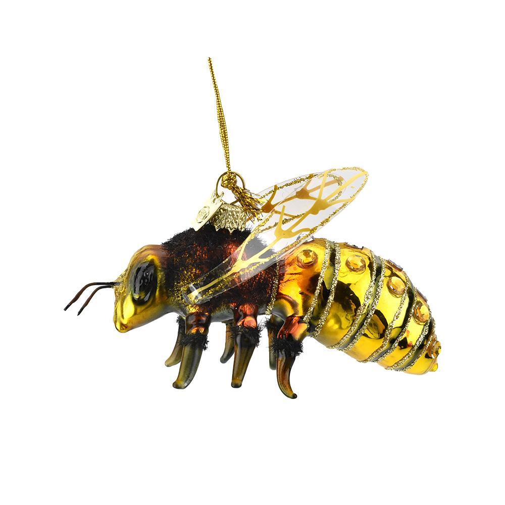 Honey Bee Glass Ornament, 3-3/4-Inch