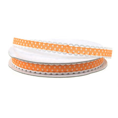 Polka Dot Picot-edge Polyester Ribbon, 3/8-Inch, 25- Yards