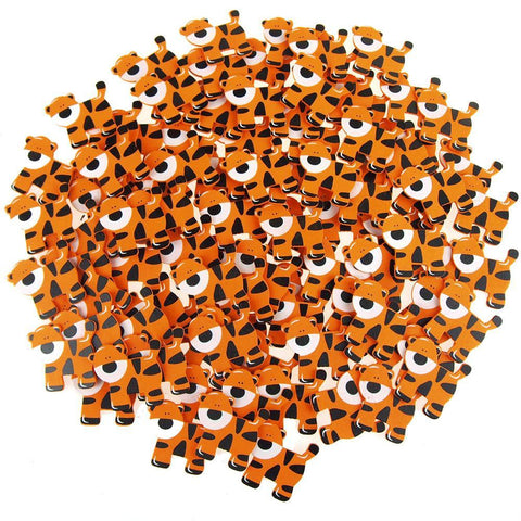 Small Tiger Animal Wooden Baby Favors, 1-1/2-Inch, 100-Piece