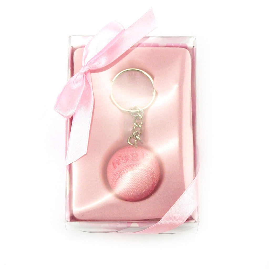 Keychain Favors, 4-Inch, Basket Ball, Light Pink