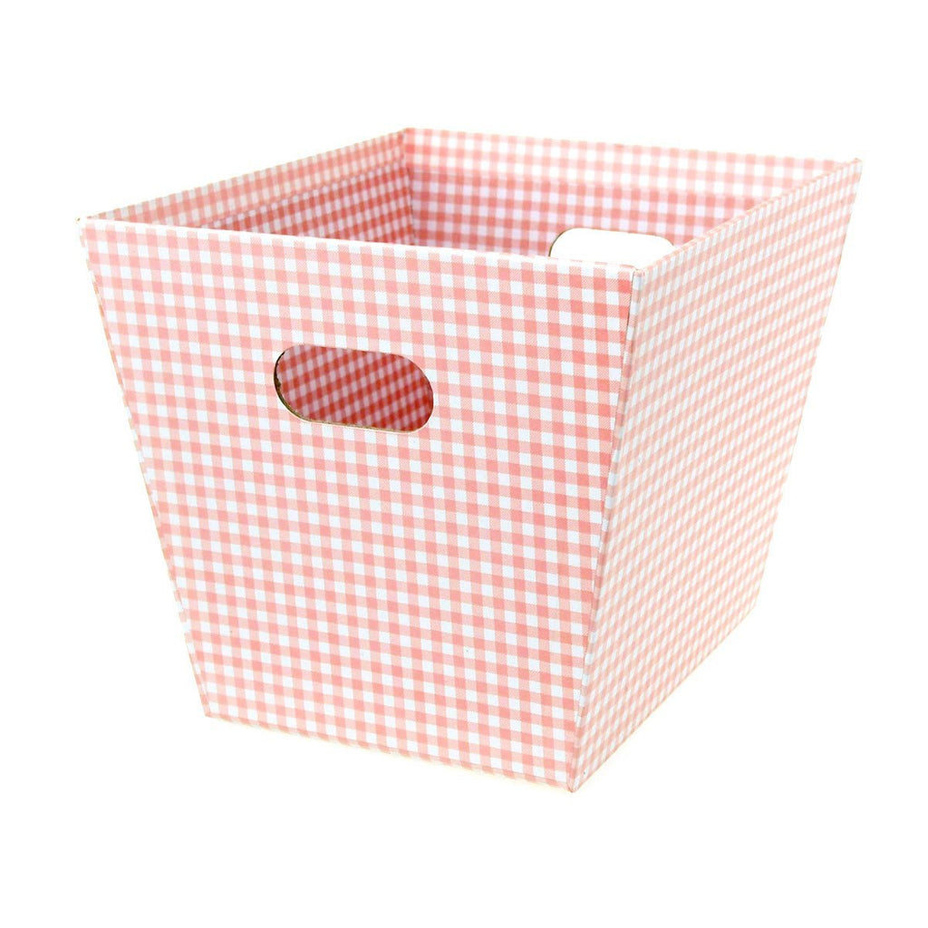 Cardboard Paper Market Tray, Gingham Pink, 8-1/2-Inch