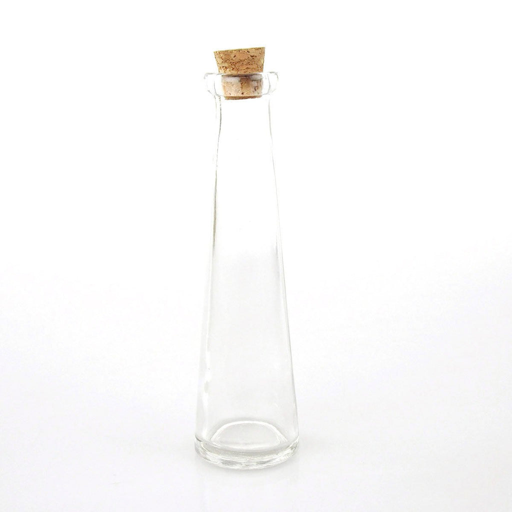 Glass Jar Favors Corked Bottle, 7-inch, Round