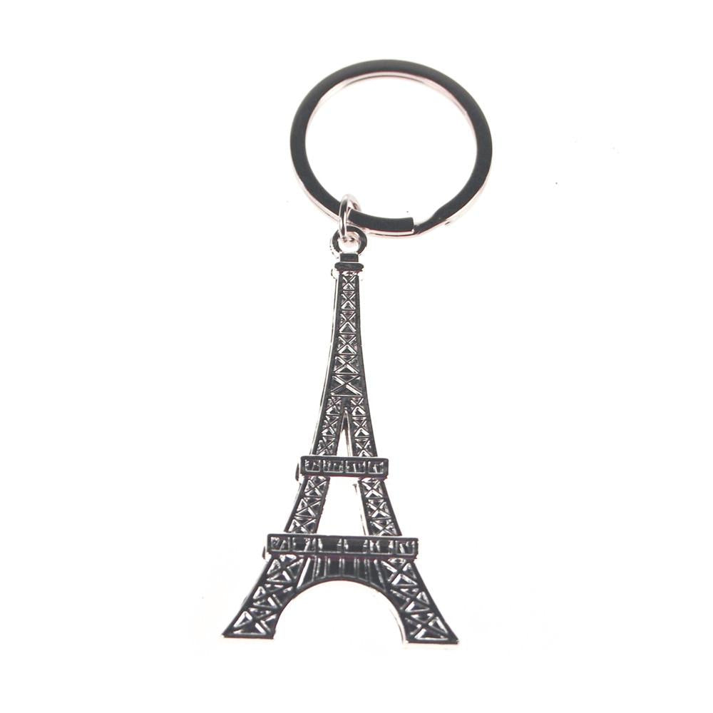 Metal Eiffel Tower Key Chain, Silver, 2-1/2-inch