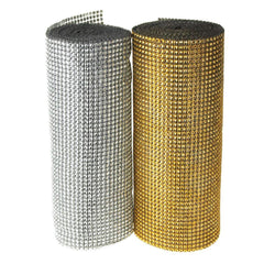 Rhinestone Diamond Wrap Mesh Ribbon, 9-1/2-Inch, 5 Yards