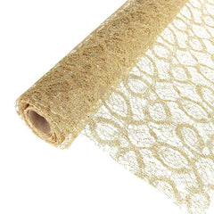 Faux Lace Ribbon with Glitters, 19-Inch, 5 Yards