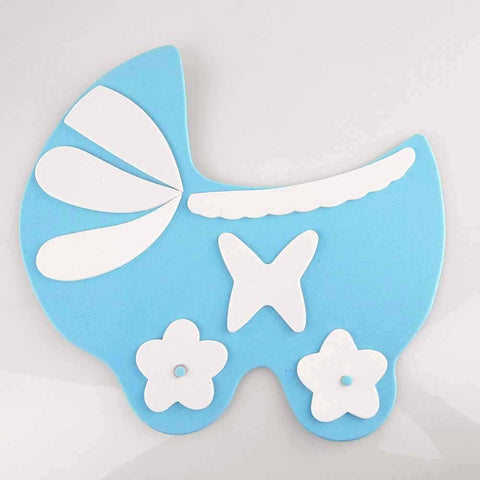 Baby Carriage Foam Decor, 9-Inch, Light Blue