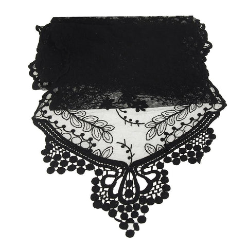 Floral Lace Table Runner, 12-inch, 6-feet