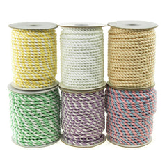 Pastel Twisted Cord Rope 2 Ply, 6mm, 25 Yards