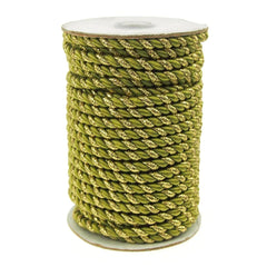 Twisted Cord Rope 2 Ply, 6mm, 25-yard, Gold Trim