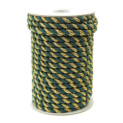 Twisted Cord Rope 2 Ply, 6mm, 25-yard, Gold Trim