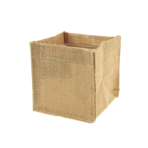 Burlap Cube Square Vase Holder, 5-inch x 5-inch