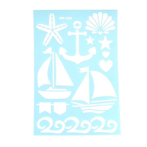 Nautical Ocean Multi-Media Stencil, 11-Inch