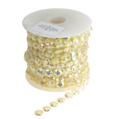 Iridescent Crystal Beads Strand Ribbon, 1/2-Inch, 15-Yard