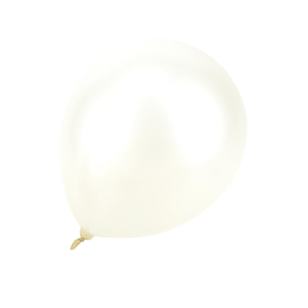 Latex Solid Balloons, Metallic White, 12-Inch, 10-Count