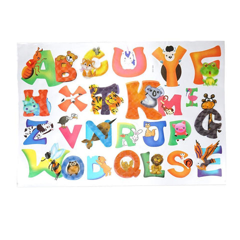 3D Alphabet Kid's Room Wall Art Stickers, Assorted, 23-Piece