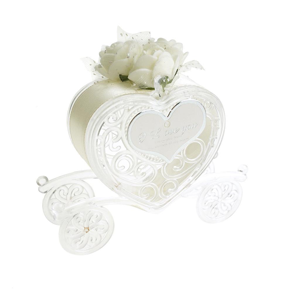 Wedding Heart Shaped Carriage Party Favor, 4-Inch, 12-Count