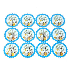 Baby Safari Seal Paper Stickers, 2-1/2-Inch, 12-Count