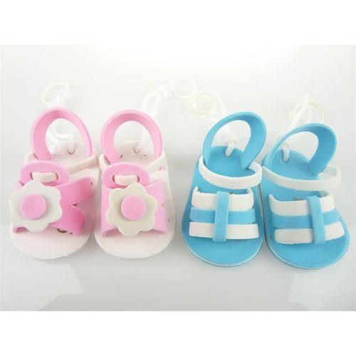 Baby Slippers Foam Decor, 2-1/2-Inch, 12-Piece, Light Pink