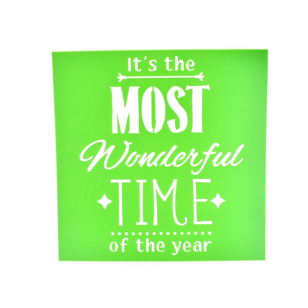 The Most Wonderful Time Christmas Multi-Media Stencil, 6-Inch