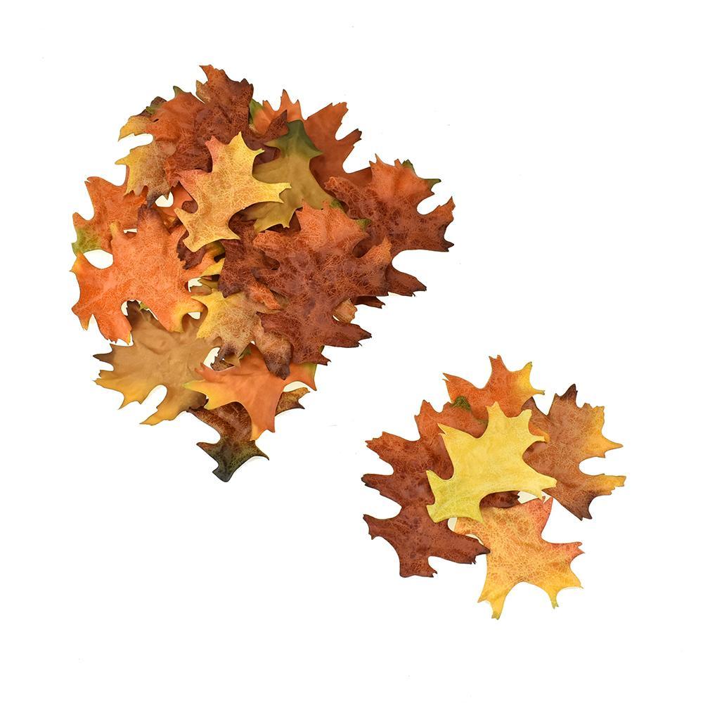 Loose Brown Oak Leaves, Assorted Sizes, 24-Piece