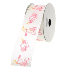 Flying Stork White Polyester Ribbon, 1-1/2-Inch, 10-Yard